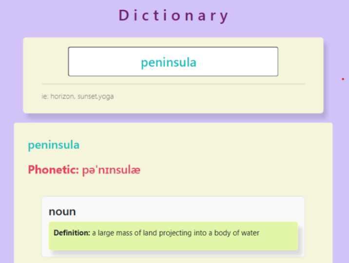 snapshot of the weather app